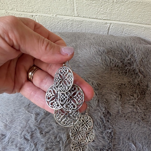 Silver Bohemian Style Earrings - Picture 2 of 3